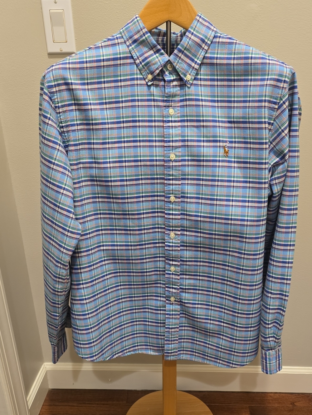 Polo by Ralph Lauren Blue and Green Plaid Button-Down Shirt